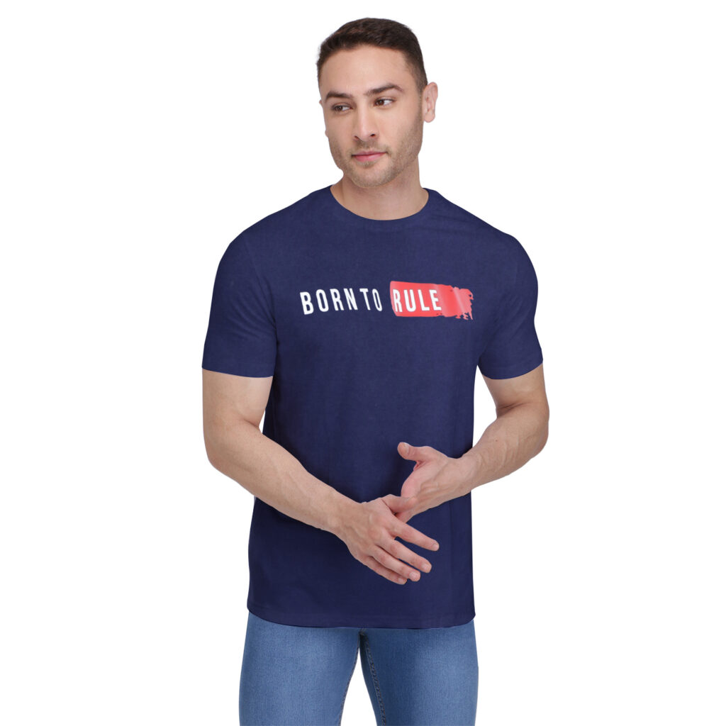 Cotton Round Neck Tshirt Navy Blue
