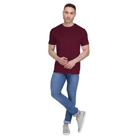 Round Neck Dry-Fit Tshirt Maroon